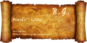 Manó Gida névjegykártya